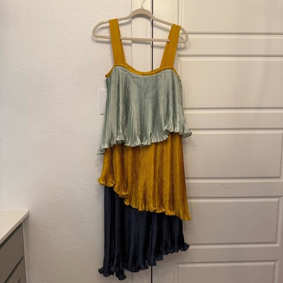 Anthro Guapa Pleated Colorblock Dress - Picture 4 of 8